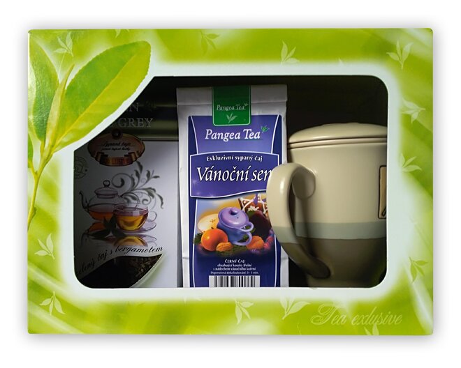 Vianočný sypaný čaj a zelený Earl Grey + hrnček (200 g)