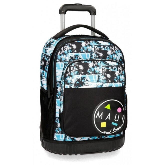 Školský alebo cestovný batoh na kolieskach MAUI BLUE