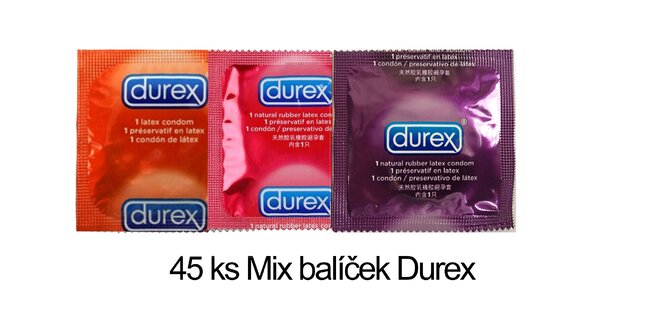 45 ks Mix balíček kondómov Durex