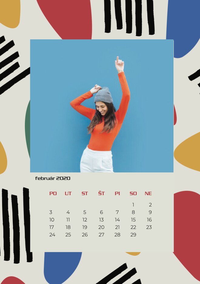 Mesačný kalendár z vlastných fotografií vo formáte A4 / šablóna 16