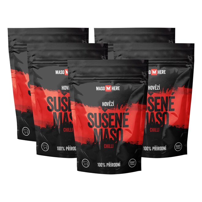 5 x Sušené hovädzie mäso "Chilli" (200 g)