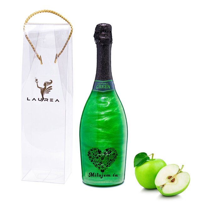 Nápoj na báze vína s perleťou Magic Royal Wine (Royal Green / príchuť jablko)