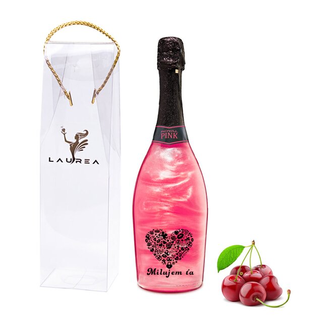 Nápoj na báze vína s perleťou Magic Royal Wine (Royal Pink / príchuť čerešňa)