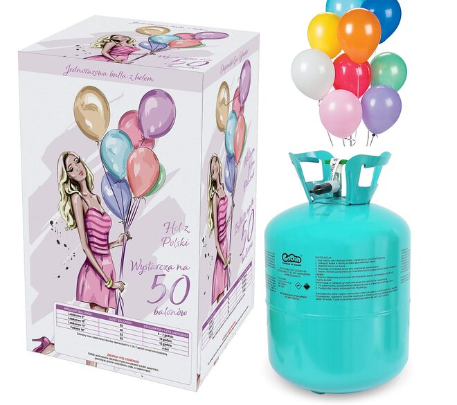 Hélium 420 l + 50 balónikov
