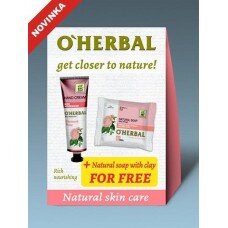 O'Herbal Damask rose set 1+1: Krém na ruky bohatá výživa + Mydlo Damašková ruže