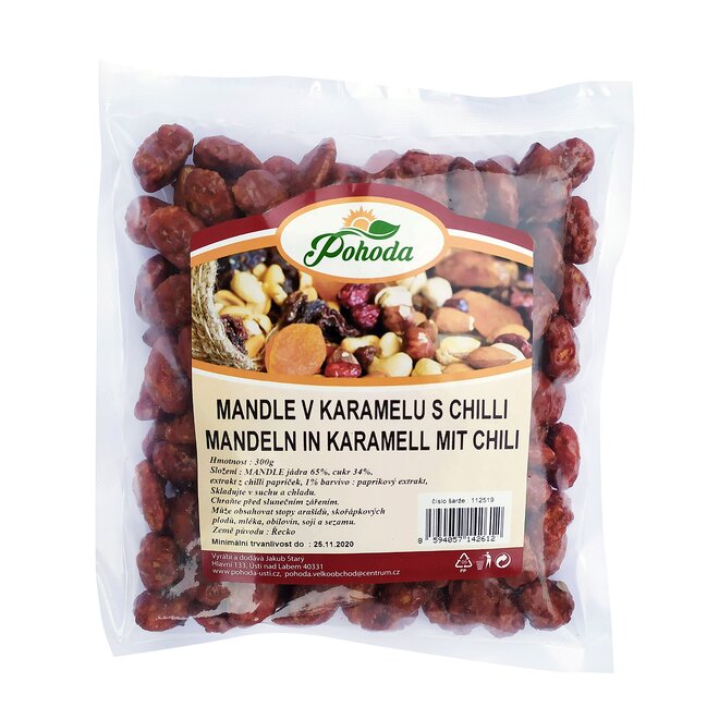 300 g Mandle v karameli s čili