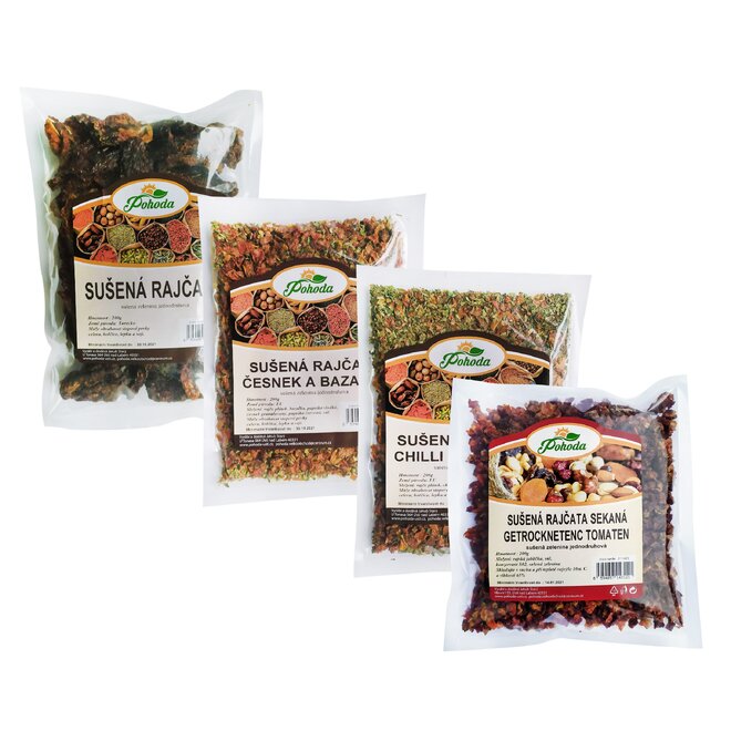 4 x 200 g MIX všetkých 4 druhov sušených paradajok