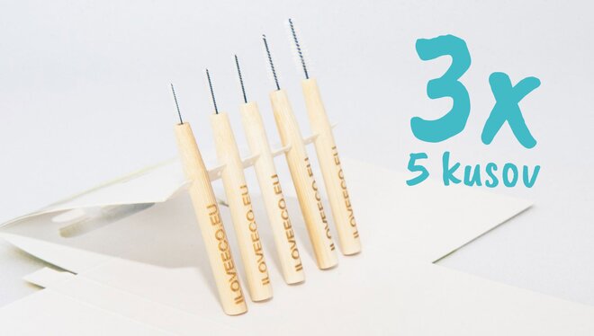 3 x 5 ks Balenie medzizubných bambusových kefiek (extra jemné)