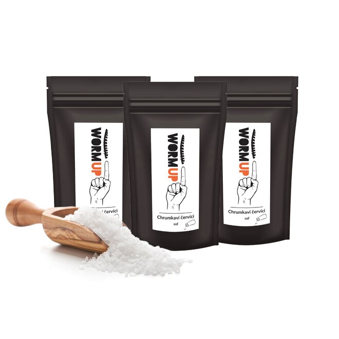 3 x 20 g Balenie chrumkavých červíkov WormUp (príchuť: soľ)