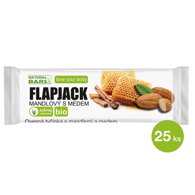 25 × 40 g Bio Flapjack / mandle s medom