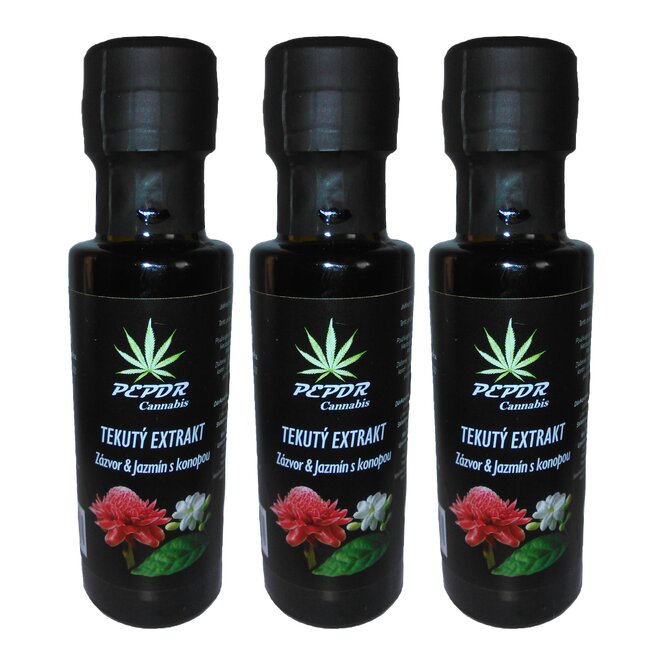 3 x 100 ml Tekutý extrakt "Zázvor & jazmín s konopou"