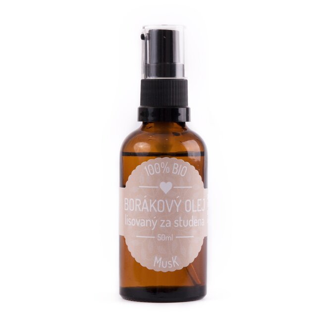 50 ml Prírodný 100% BIO Olej lisovaný za studena (borákový)