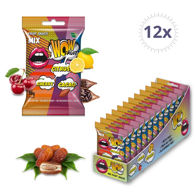 12 × 30 g Ovocné kocky Wow Fruit (360 g)