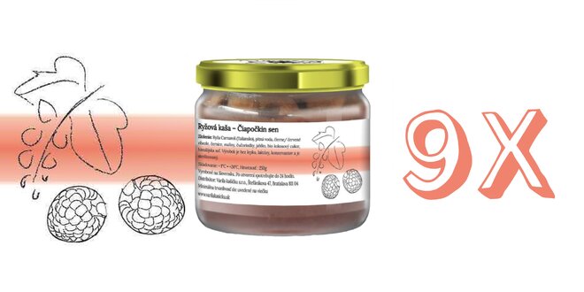 9 x 250 g Balenie lahodných ryžových kaší (Čiapočkin sen / lesné ovocie)
