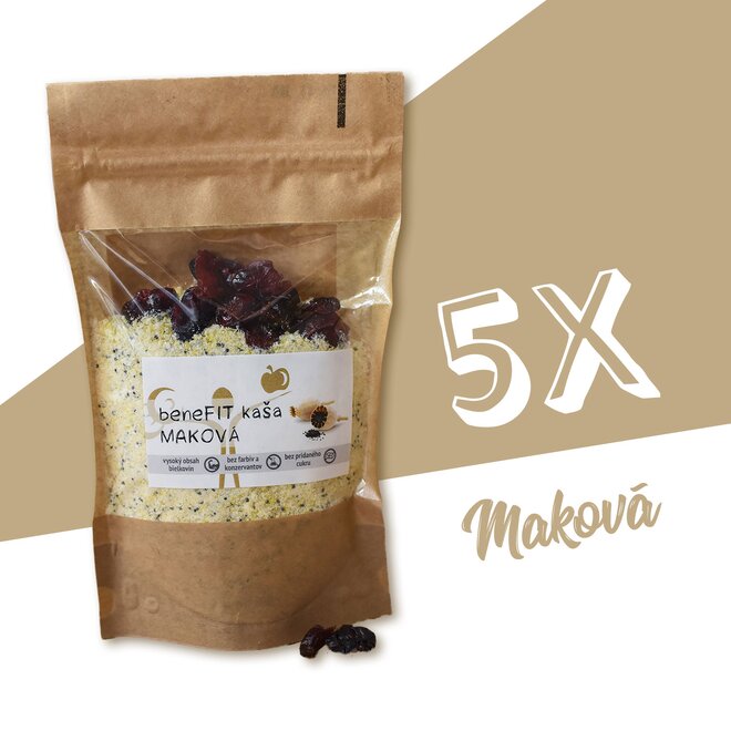 5 x 80 g BeneFIT kaša (maková)