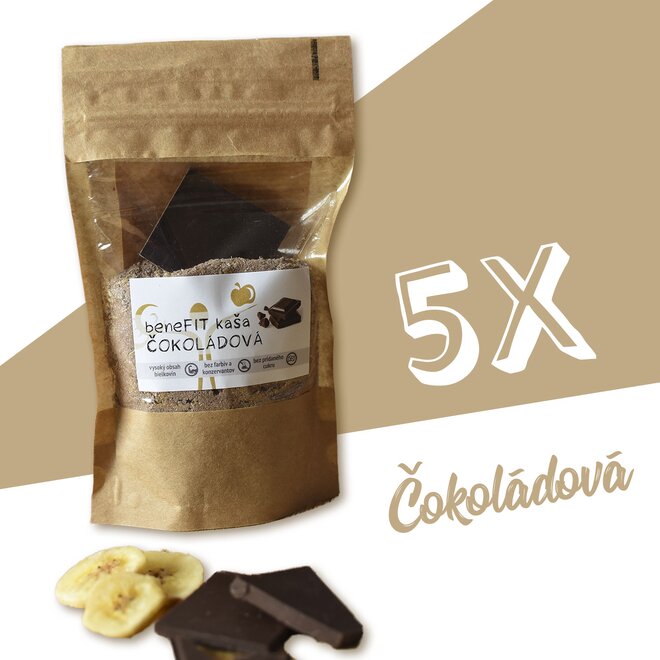 5 x 90 g BeneFIT kaša (čokoládová)