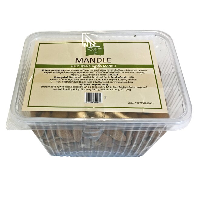 Mandle nelúpané (natural / nepražené / nesolené)
