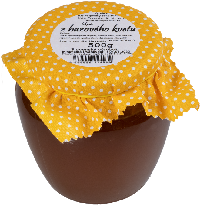 500 g Lekvár s medom (bazový kvet)
