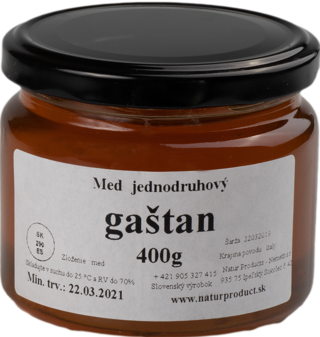 400 g Jednodruhový med (gaštanový)