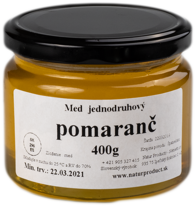 400 g Jednodruhový med (pomarančový)