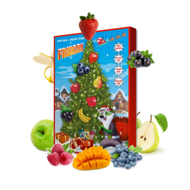 250 g Zdravý adventný kalendár s ovocnými tyčinkami (Frukvik)