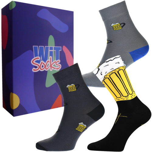 3 ks Darčekový set klasických ponožiek (pivo)