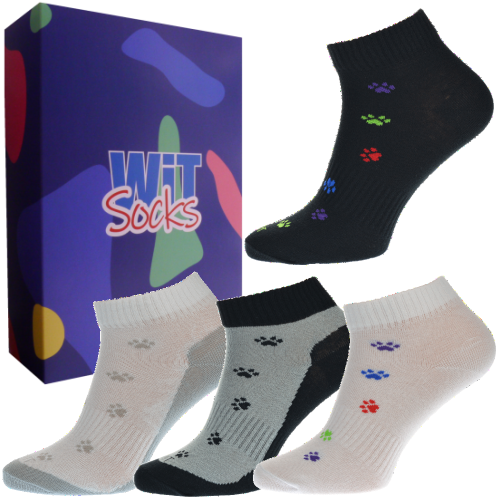 4 ks Darčekový set nízkych ponožiek (labky)