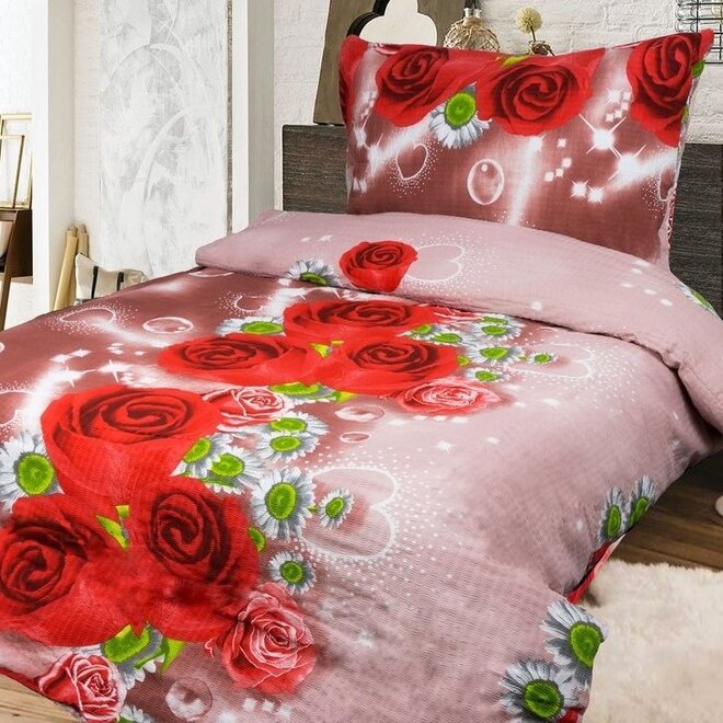 Krepové obliečky RED ROSE (100% bavlna)