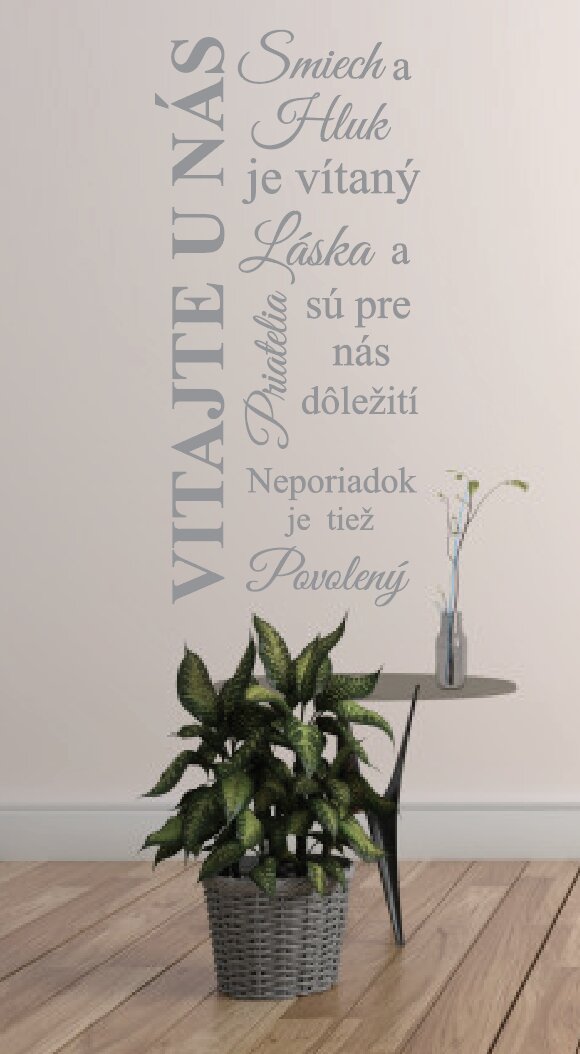 Vyrezávaná samolepka na stenu "Vitajte u nás,..."