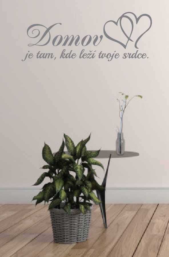 Vyrezávaná samolepka na stenu "Domov je tam, kde leží tvoje srdce"