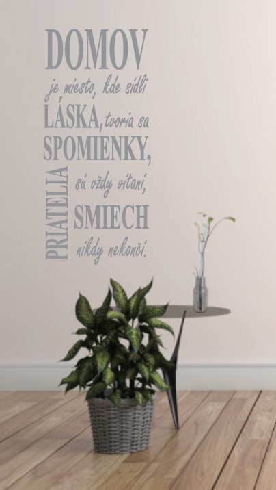 Vyrezávaná samolepka na stenu "Domov je miesto kde sídli láska,..."