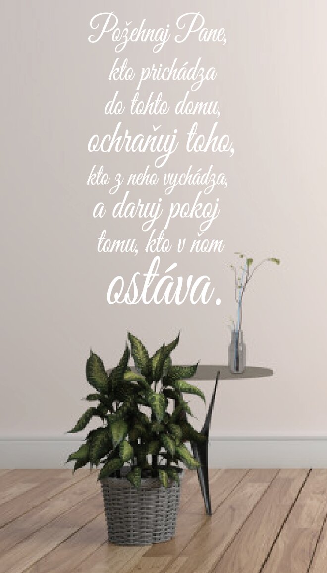 Vyrezávaná samolepka na stenu "Požehnaj pane,..."