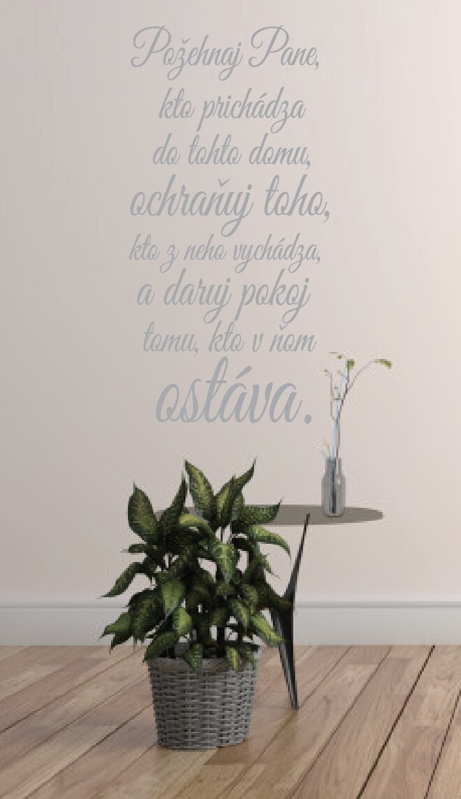 Vyrezávaná samolepka na stenu "Požehnaj pane,..."