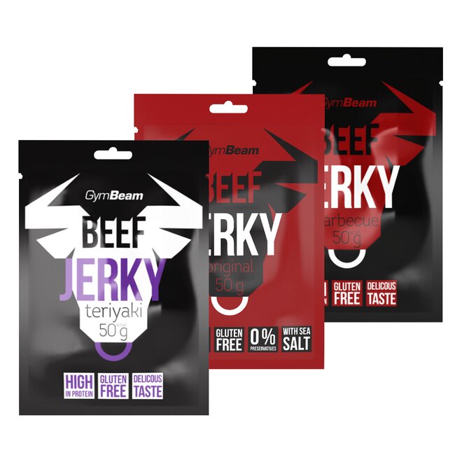 3 x 50 g Sušené mäso Beef Jerky (MIX príchutí)