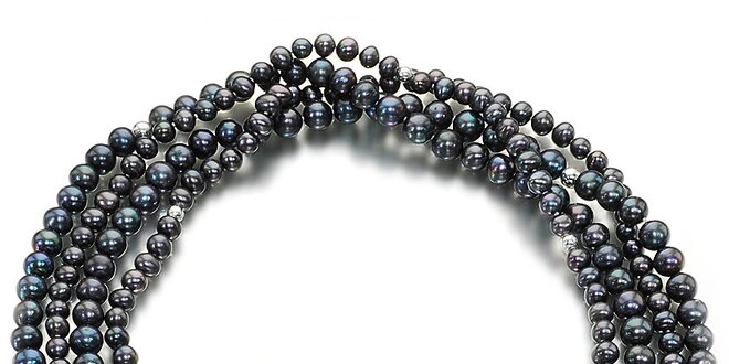 Čierny perlový náhrdelník Orchira