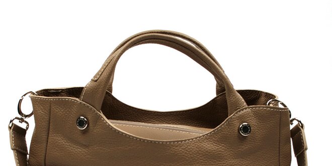 Dámska hnedá kabelka na zips s ramenným popruhom Acosta