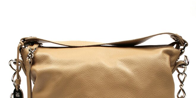 Dámska hnedá kabelka s kombinovaným popruhom Acosta