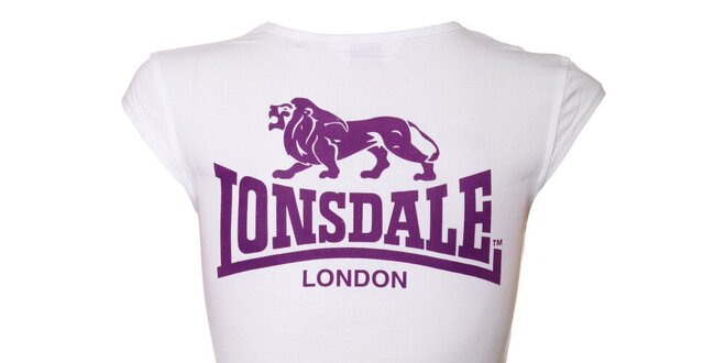 Dámske biele tričko Lonsdale s vykrojenými rukávmi