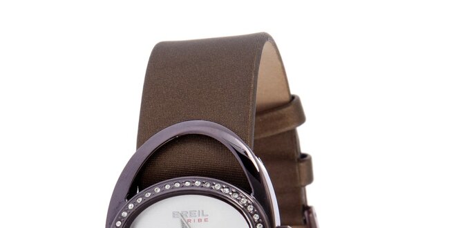 Dámske fialovo-hnedé analogové hodinky Breil