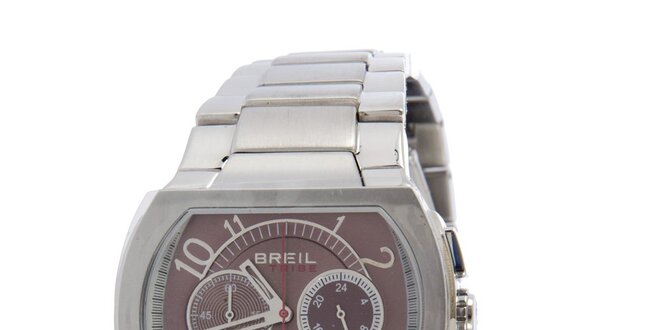 Pánske strieborné analogové hodinky Breil