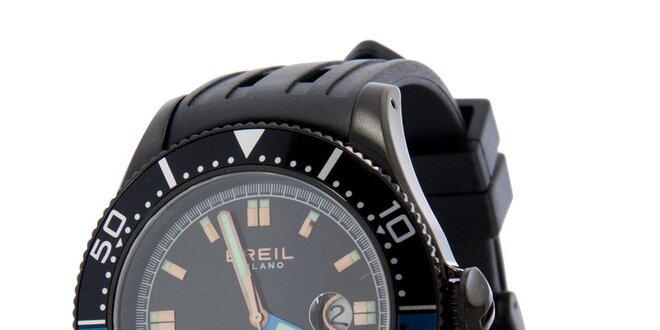Pánske čierno-modré analogové hodinky Breil