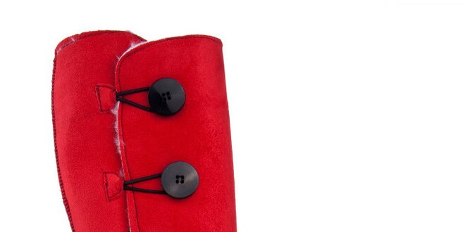Dámske vysoké červené čižmy s gombíkmi Via Bellucci