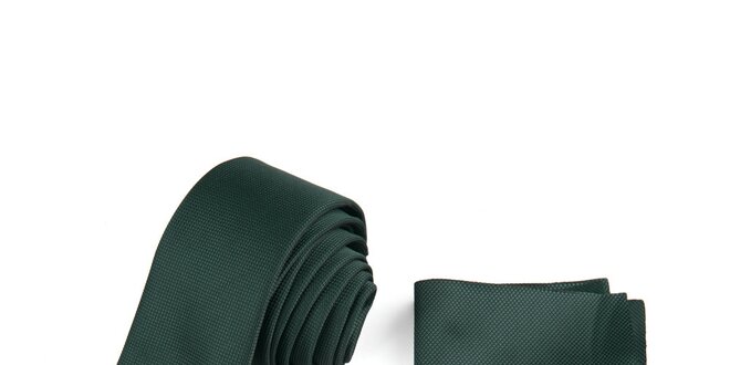 Pánska zelená sada - kravata a vreckovka Giorgio di Mare