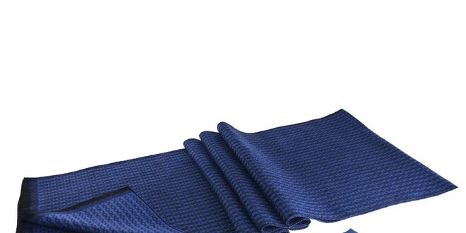 Pánska sada - modrý šál, kravata a vreckovka Giorgio di Mare