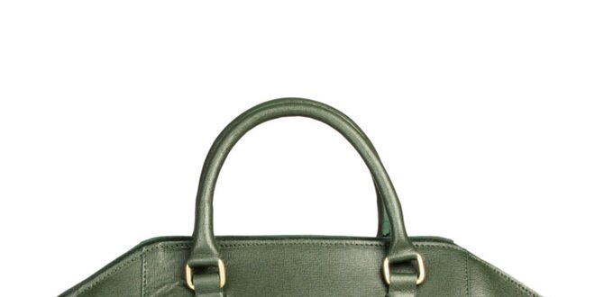 Dámska zelená kožená kabelka Made in Italia