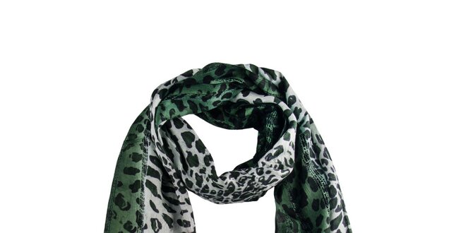 Dámsky zelený leopardí šál Via Bellucci