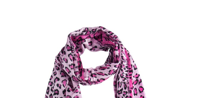 Dámsky ružový leopardí šál Via Bellucci