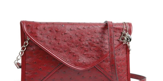 Dámska červená kabelka Bulaggi v efekte pštrosej kože