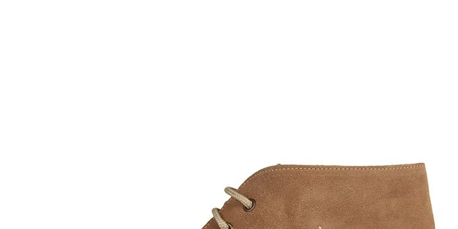 Pánske orieškovo hnedé členkové semišové topánky U.S. Polo