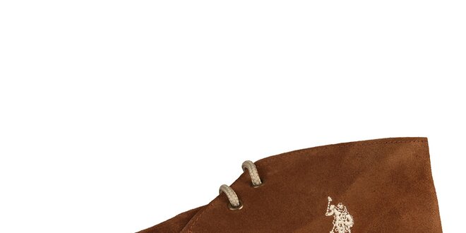 Dámske gaštanovo hnedé šnúrovacie topánky U.S. Polo
